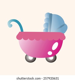 Baby carriages theme elements