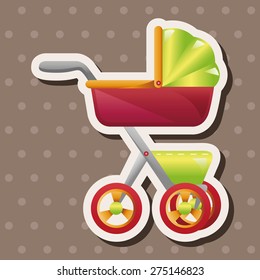 Baby carriages theme elements