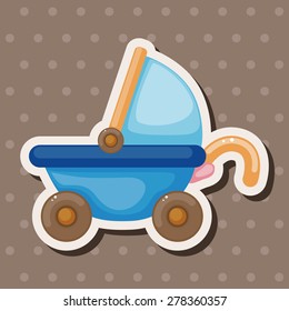 Baby carriages theme elements