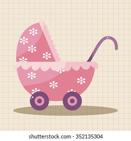 Baby carriages theme elements