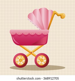 Baby carriages theme elements