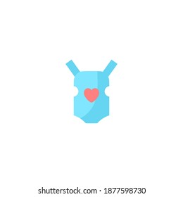 Baby carrier icon. Baby icon. Simple, flat, color, shading.