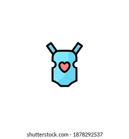 Baby carrier icon. Baby icon. Simple, flat, outline, black, color.
