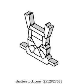 Vector de icono isométrico de portabebés. signo de portabebés. ilustración de símbolo aislado