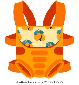 Baby carrier for newborn vector cartoon illustration isolated on a white background.