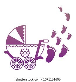 baby cart girl with footprint