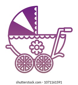 baby cart girl isolated icon