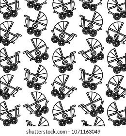 baby cart girl pattern background