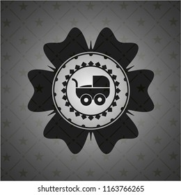 baby cart icon inside dark badge