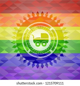 baby cart icon inside lgbt colors emblem 