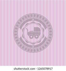 baby cart icon inside retro pink emblem