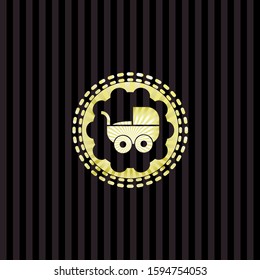 baby cart icon inside shiny emblem