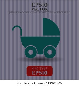 baby cart icon vector symbol flat eps jpg app web concept