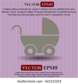 baby cart icon vector symbol flat eps jpg app web concept