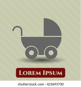 baby cart icon vector symbol flat eps jpg app web concept