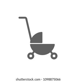 Baby cart icon vector in trendy flat style isolated on white background