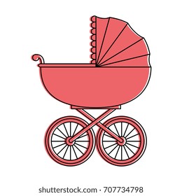 baby cart isolated icon