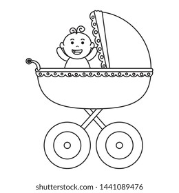 baby cart with little boy character