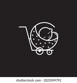 Baby Cart Logo Design Template.Vector Illustration