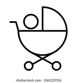 baby in cart pictogram