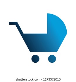 baby cart silhouette isolated icon