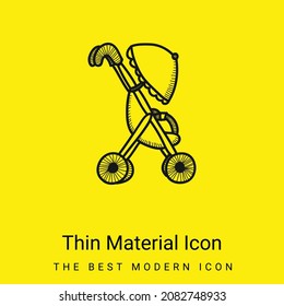 Baby Cart With An Umbrella minimal bright yellow material icon