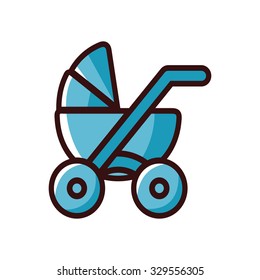 Baby Cart Vector Icon
