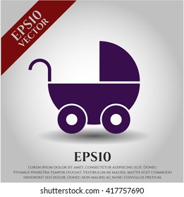Icono del vector del carrito del bebé