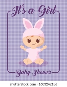 baby cartoon design, Baby shower invitation party card and decoration theme Vector illustration