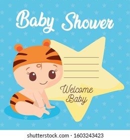 baby cartoon design, Baby shower invitation party card and decoration theme Vector illustration
