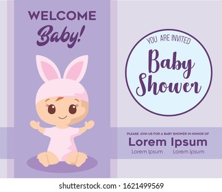 baby cartoon design, Baby shower invitation party card and decoration theme Vector illustration