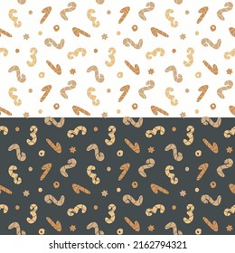 Baby cartoon numbers seamless pattern. Hand drawn doodle design, pastel gender neutral beige color palette. Nursery decor fabric prints. Transparent background. Vector illustration