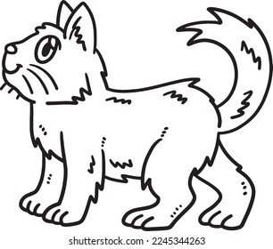 Baby Cat Isolated Coloring Page for Kids