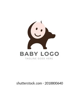 Logotipo del gato del bebé, diseño creativo del logotipo del bebé, logotipo del icono o símbolo
