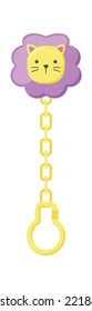 Baby cat pacifier on a chain Vector illustration