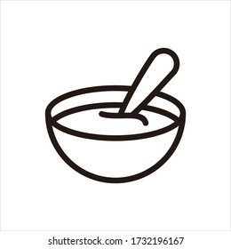 Baby Cereal icon - minimal thin line web icon.