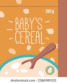 Baby cereal pack vector illustration