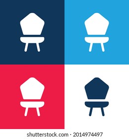 Baby Chair blue and red four color minimal icon set