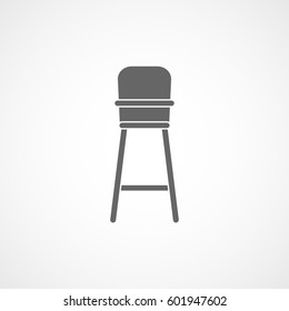Baby Chair Flat Icon On White Background