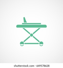 Baby Chair Green Flat Icon On White Background