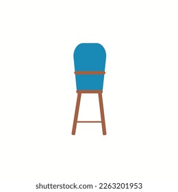 Baby Chair Line Icon On Blue Background Vector illustration