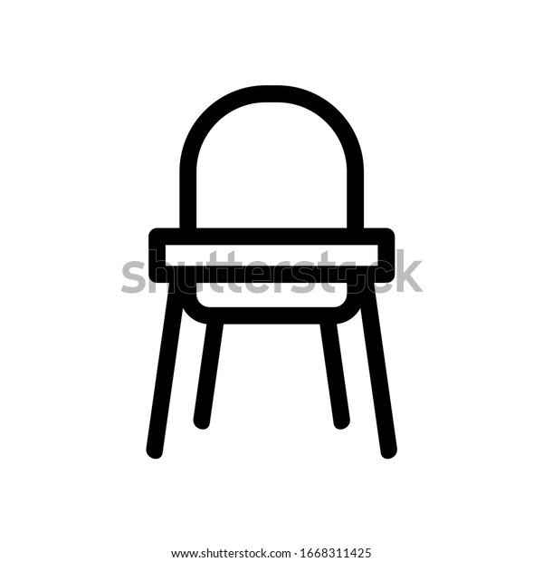 Baby chair vector icon. outline for mobile
concept and web design. baby highchair simple solid icon. Symbol,
logo illustration.