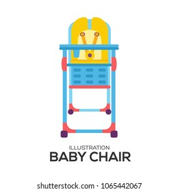 Baby chair vector illustration symbol object. Flat icon style concept design 