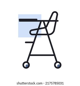 Baby chair vector isolated icon. Graph symbol for children and newborn babies web site and apps design, logo, app, UI