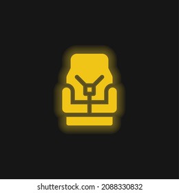 Baby Chair yellow glowing neon icon