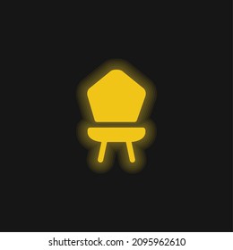 Baby Chair yellow glowing neon icon