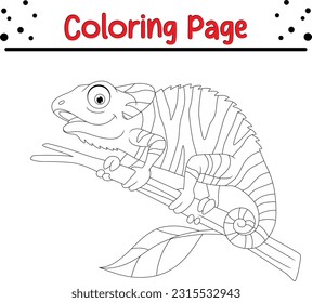 baby chameleon cartoon coloring page for kids