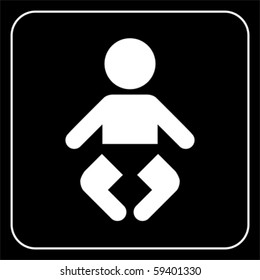 Baby changing diapers flat icon sign, vector
