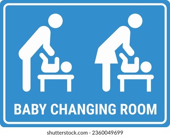 Baby changing room. Icon of a person changing diapers on a diaper table. Two options: a man and a woman with a baby.