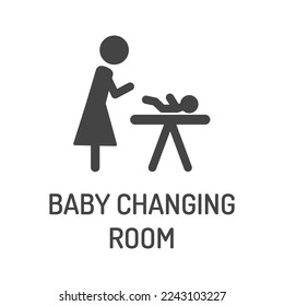 baby changing room poster. Vector door plate signboard.